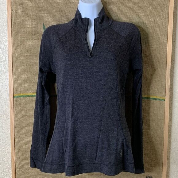 Smartwool Charcoal Quarter-Zip Sweater, XS ladies - Picture 1 of 11